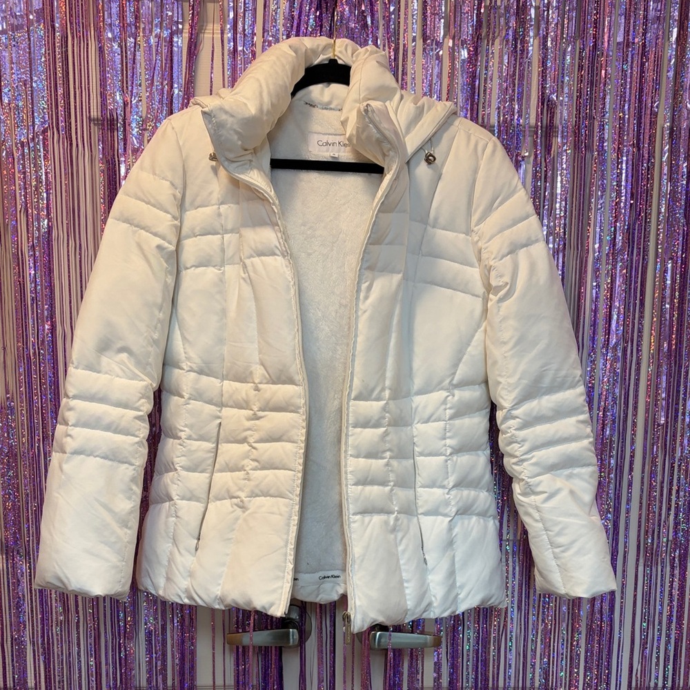 Calvin Klein Women's White Puffer Jacket